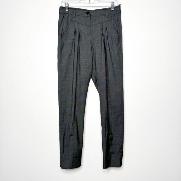 Scanlan Theodore Wool & Silk Pleated Trouser Pant Skinny Plaid Size US 4 / AU 8 - Picture 2 of 11
